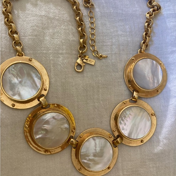 Kate Spade NY All Aboard Mother of Pearl Gold Plated Necklace Cruise Vacation - Picture 12 of 15